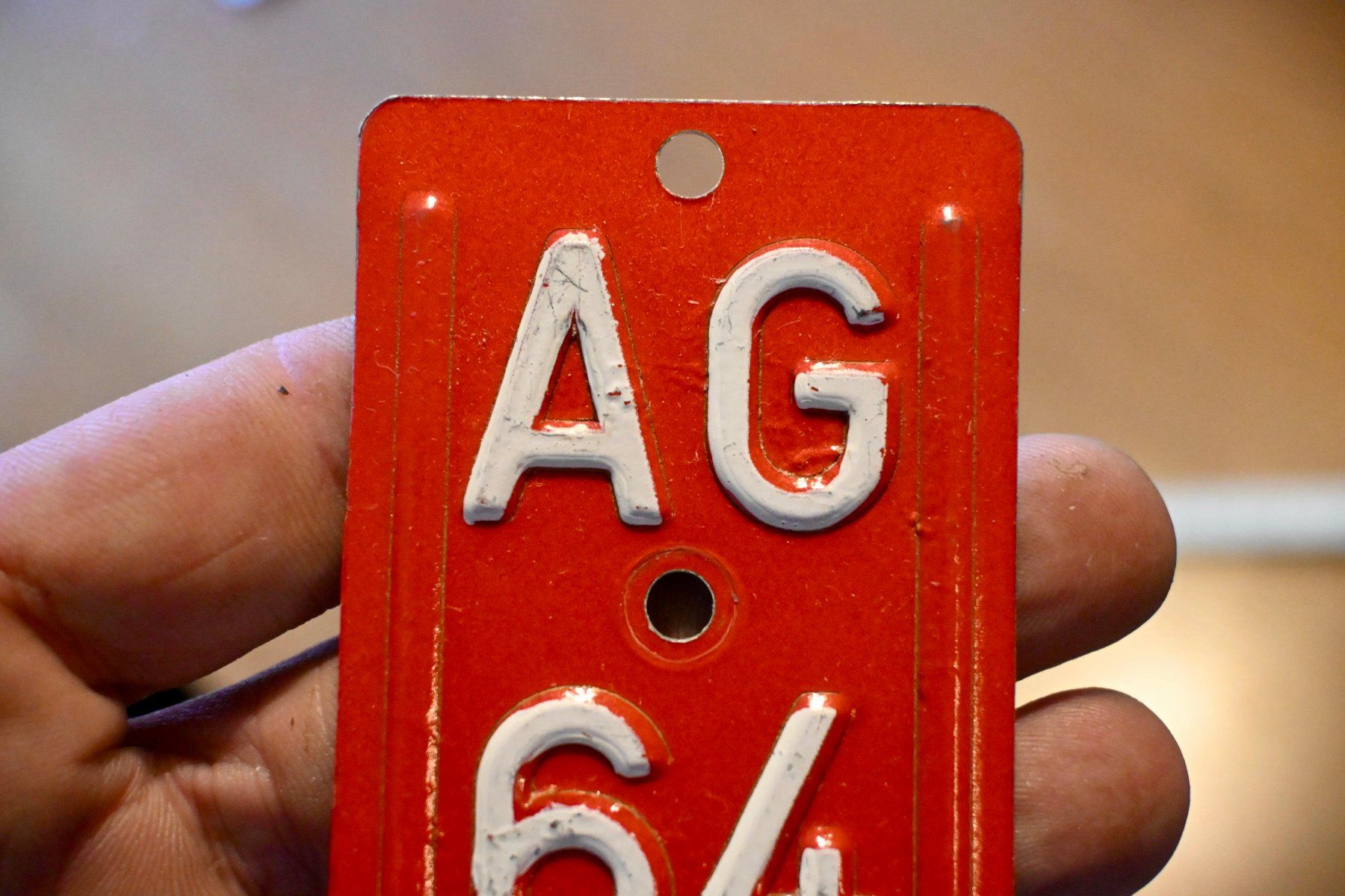 Insegne: Velonummer AG von 1964 - Aargau - AG 64 – Usato da Pfaffhausen venduto da mono_rec 4