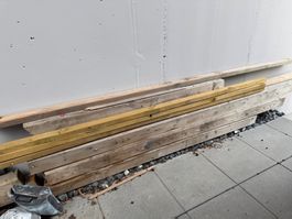 5 stk. Holzbalken von170 - 450cm