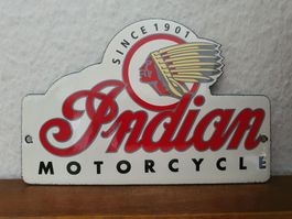 Emailschild Indian Motorcycle Emaille Schild Reklame Retro