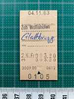 Zürich Wollishofen - Glattbrugg, altes Bahnbillett