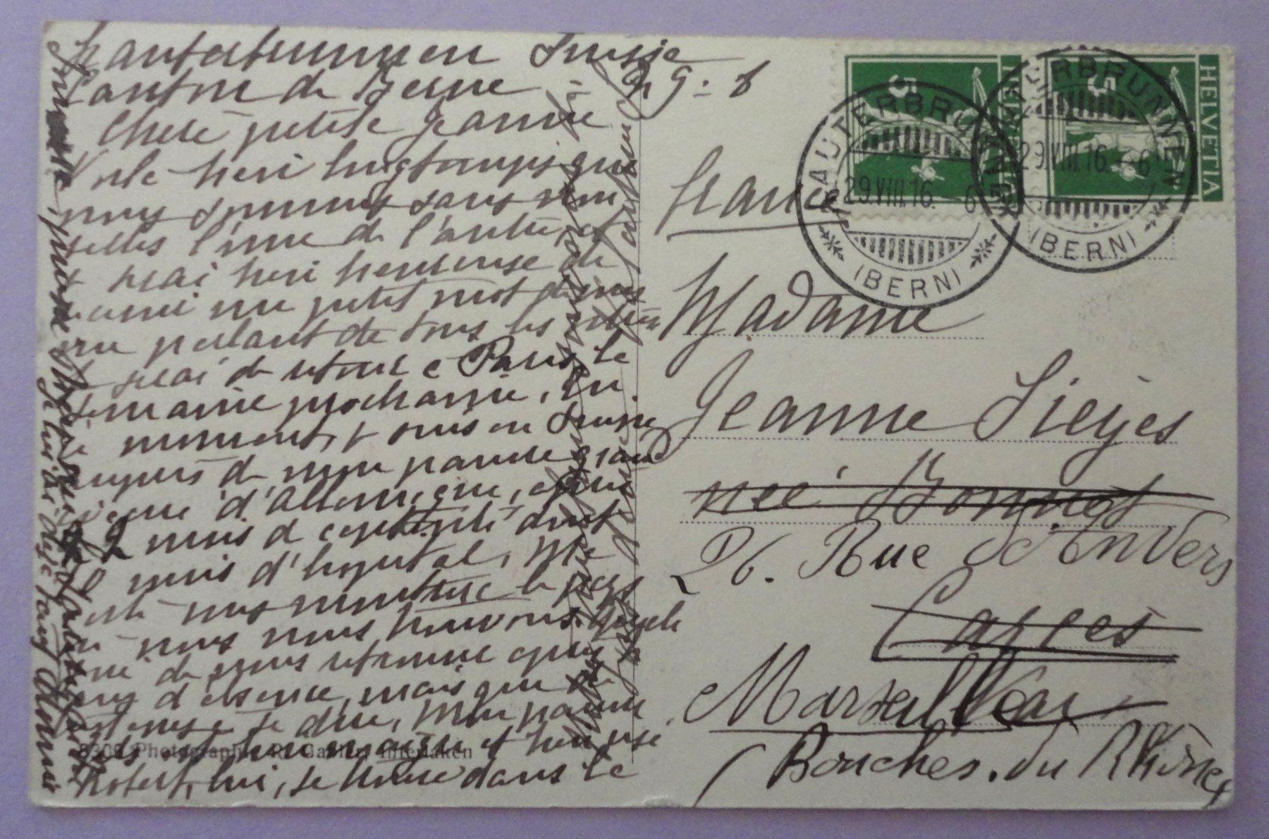 Cartoline postali: Lauterbrunnen – Usato da Fétigny venduto da Billy2miny 1