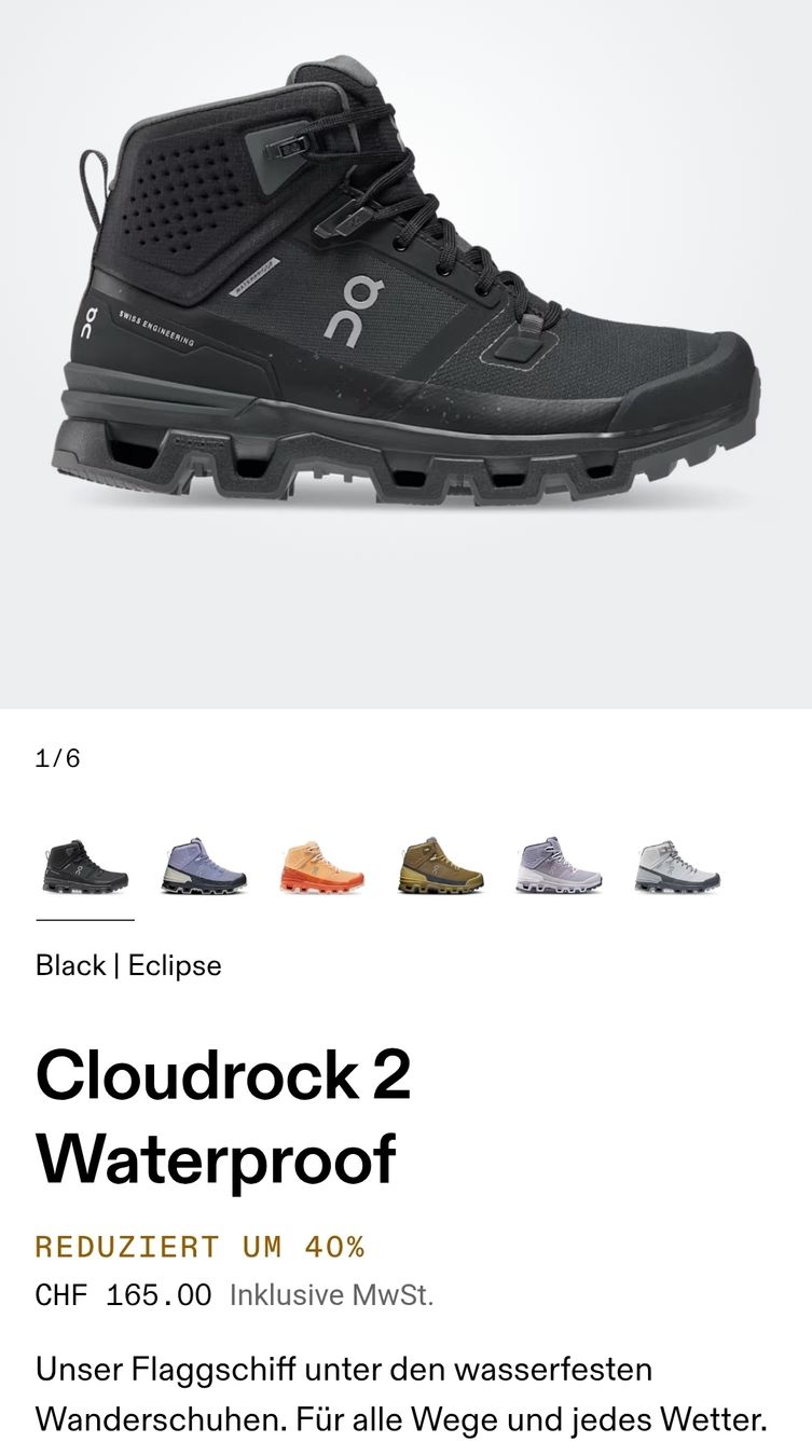 Scarpe da donna: On Clouderock Wanderschuhe Gr. 39 - wasserdicht – Nuovo e nell'imballaggio originale da St.Peterzell venduto da the2ndchance