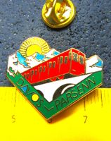BAHN SCHWEIZ PIN DAVOS PARSENN BERGBAHN ENAMEL GOLDIG