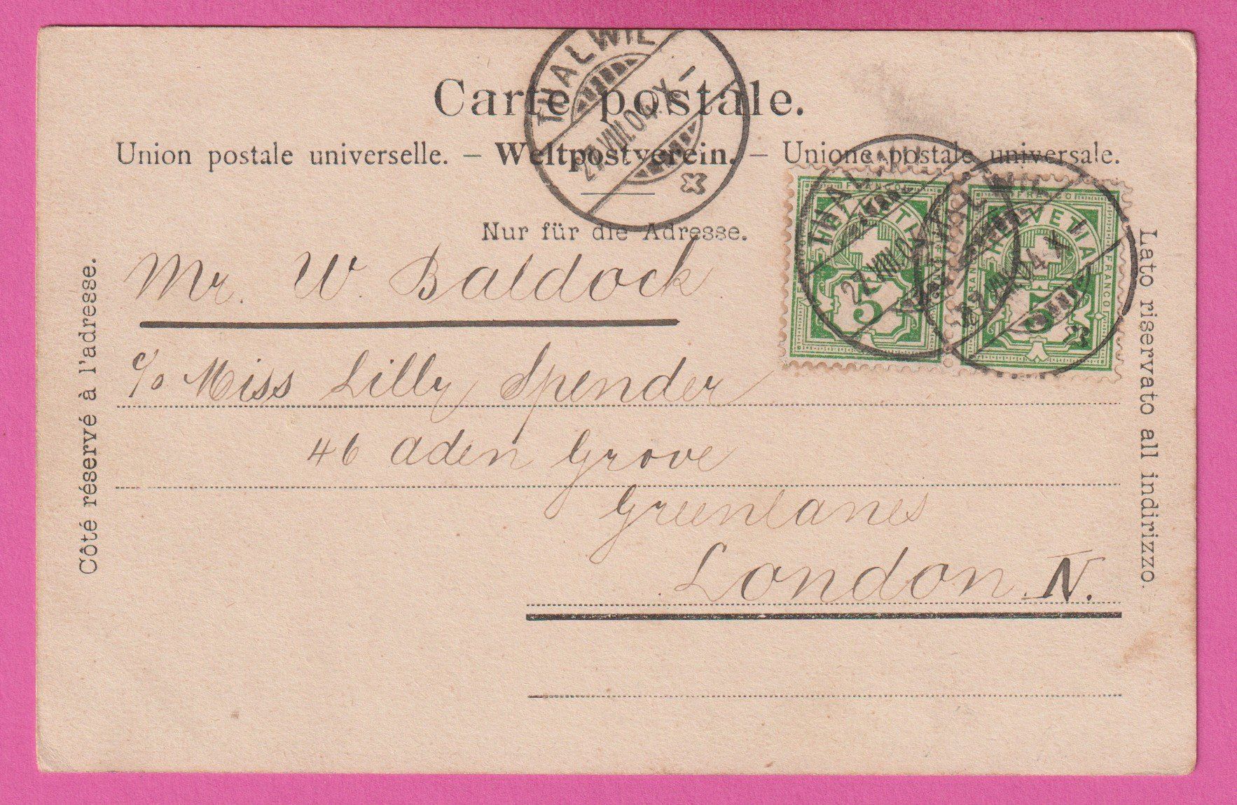 Cartoline postali: Lenzerheidsee gel 1904 – Usato da Einsiedeln venduto da dillie 1