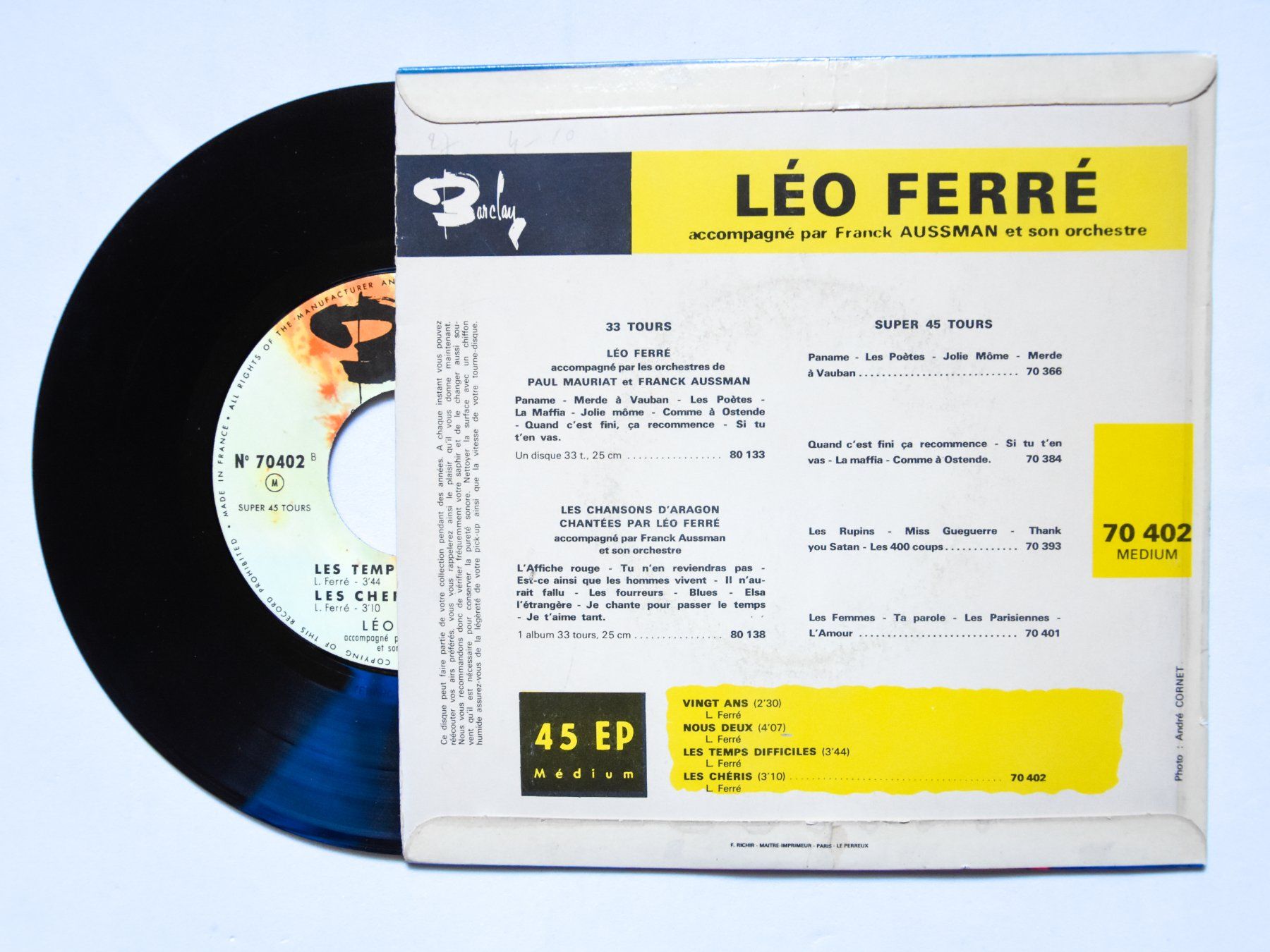Dischi in vinile: Léo Ferré - Vingt ans (EP) – Usato da Belmont-sur-Yverdon venduto da ag97 1