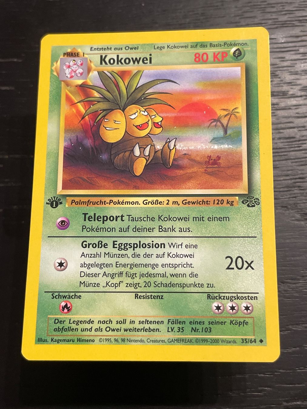 Pokémon Cartes à collectionner: Pokemon Kokowei 35/64 jungle 1. edition – D'occasion à Hugelshofen par Suimosa