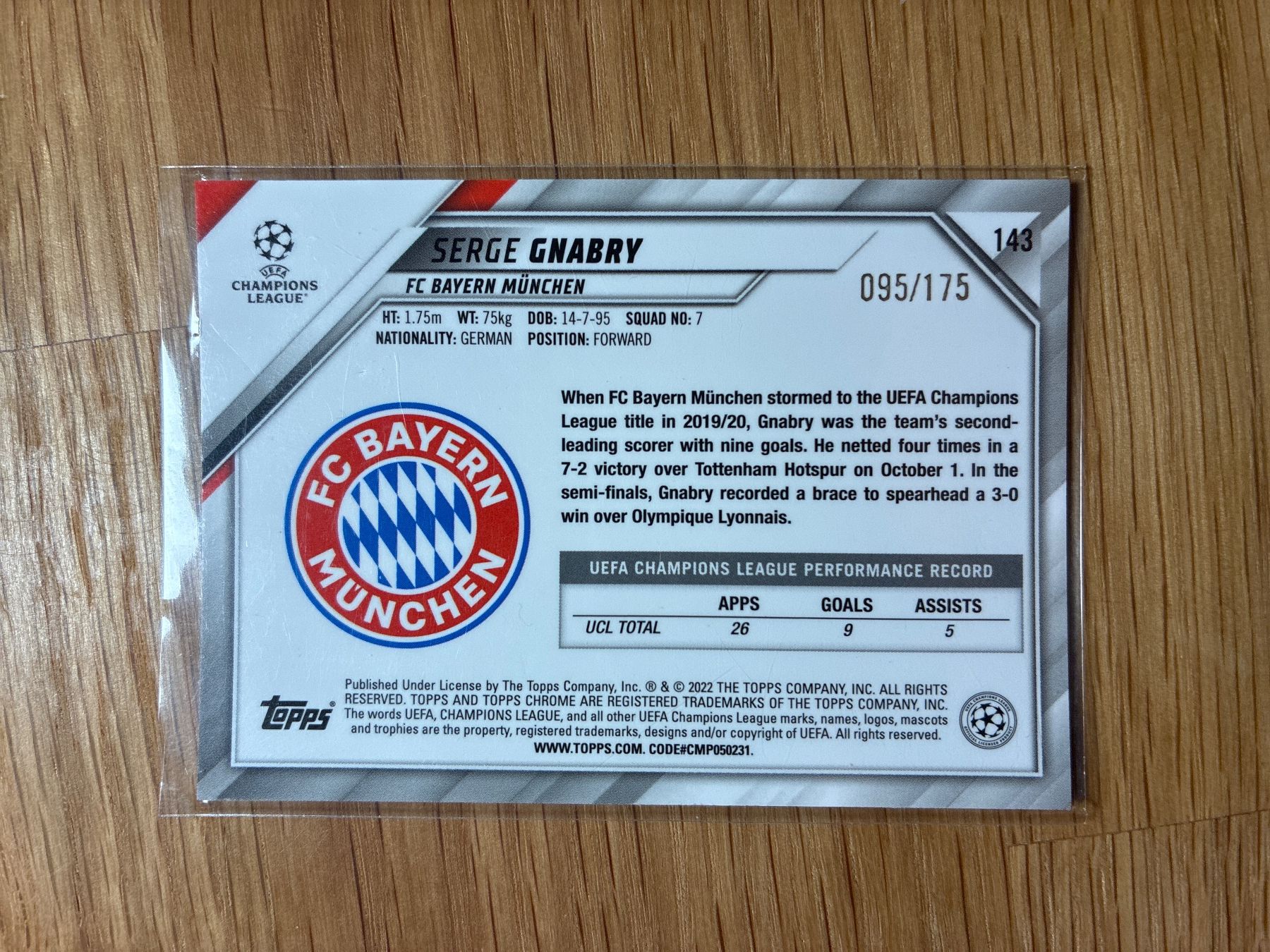 Panini Carte collezionabili: Topps Chrome Serge Gnabry Bayern /175 – Usato da Wangenried venduto da Garagara 1