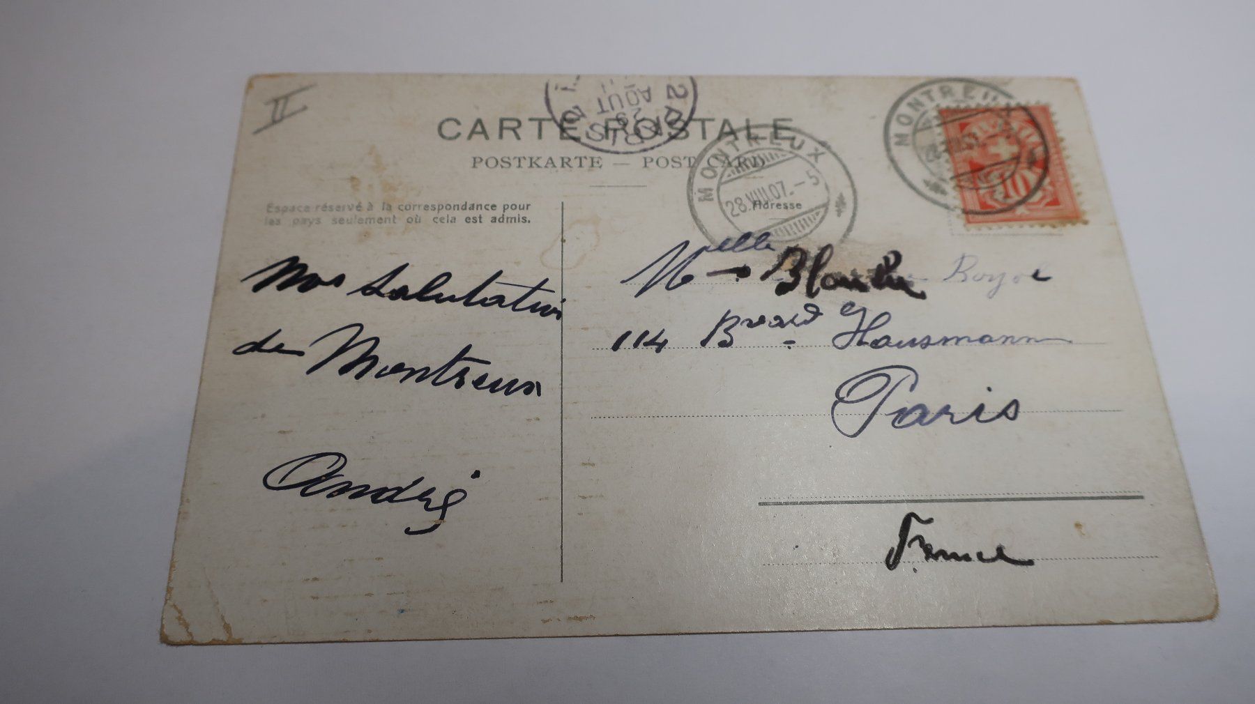Ansichtskarten: Montreux - Clarens 1907 – Gebraucht aus Cormoret von Pascalll2001 6