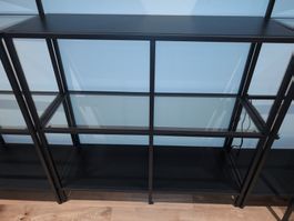VITTSJÖ Pflanzen Regal, Metal/schwarzbraun/Glas, 100x93 cm