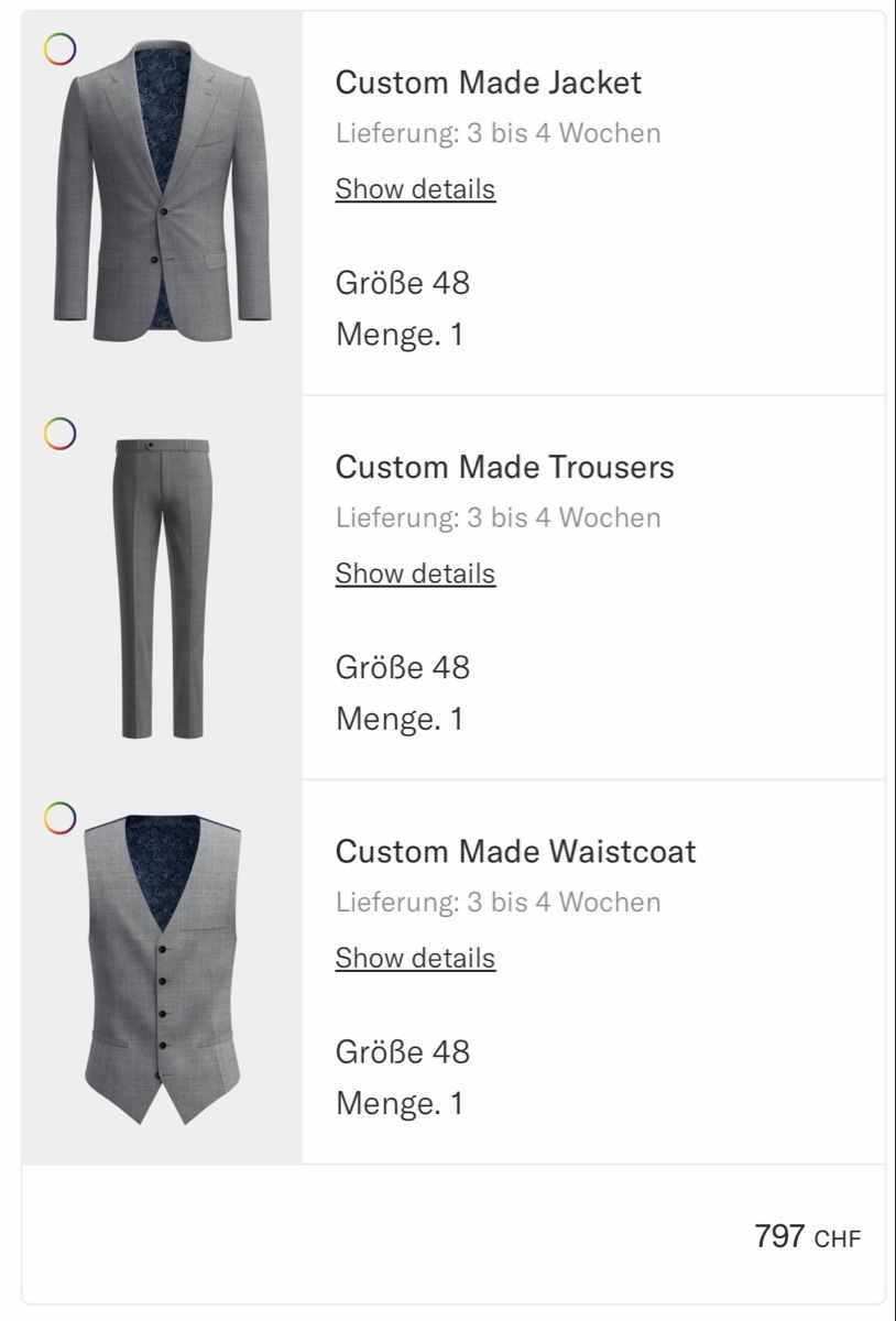 Suitsupply Completi, tute sportive e funzionali: Anzug (Dreiteiler) – Usato da Steffisburg venduto da GianZurbruegg 3