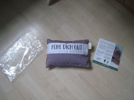 "Fühl Dich gut" Lavendel-Hopfenkissen 20x30 cm  aubergine NE