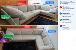 Ecksofa hellgrau gross gebraucht Zustand sehr gut