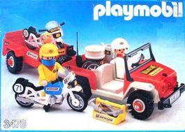 Playmobil 3478 Geländewagen mit Motorradanhänger von 1984