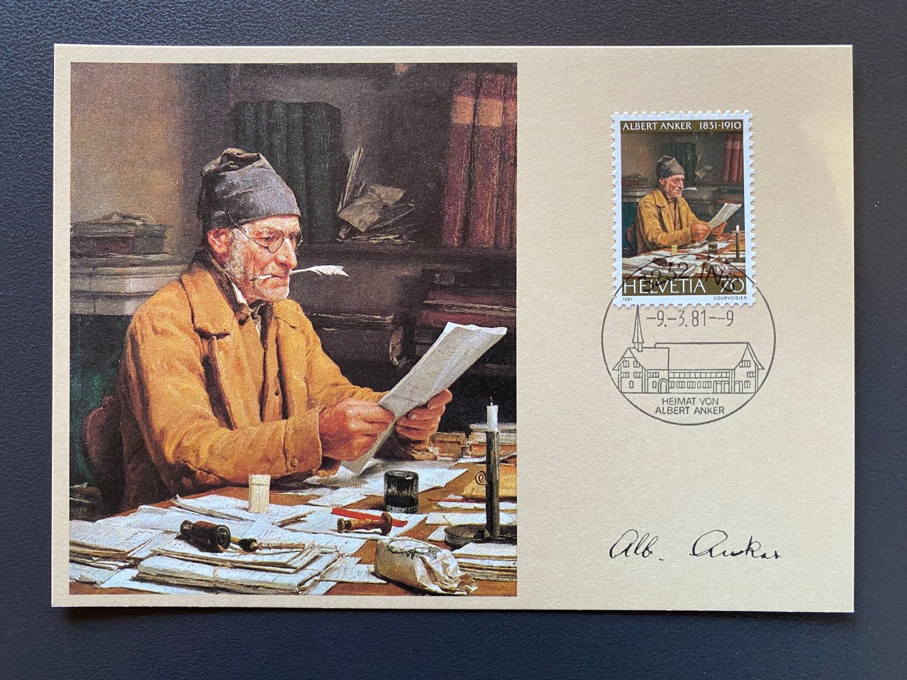 Tutti i francobolli: Postkarte Albert Anker (1981) – Usato da deitingen venduto da popcorn02