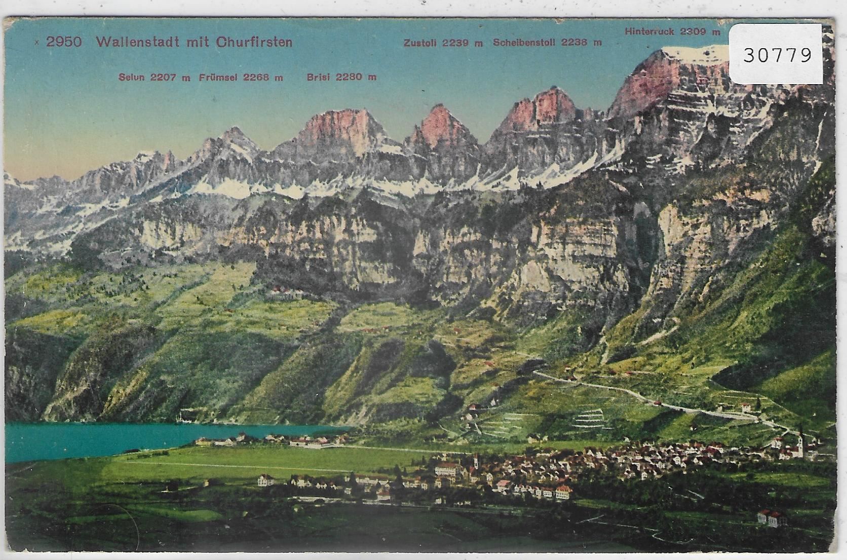 Cartoline postali: Wallenstadt mit Churfirsten - Litho – Usato da Ettingen venduto da Kartenplanet