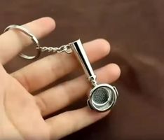 Schlüsselanhänger Kaffee Siebträger - Edelstahl, Silber