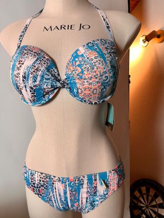 SUNSEEKER, Bikini, Grösse 42C, Farbe Hellblau gemustert
