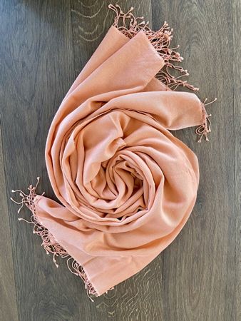 Pashmina Kaschmir-Seide, apricot, Handarbeit aus Nepal