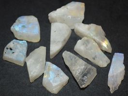 Mineralien Set L-9021– Regenbogen Mondstein roh 102 Karat 10
