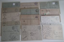 Soldatenmarken Briefpost Briefe mit Truppenstempel 12 Briefe