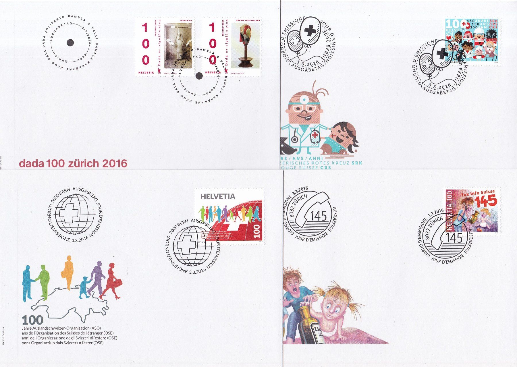 Tutti i francobolli: 37 Stk. CH FDCs 2016 & 2017 – Usato da Münchwilen AG venduto da Nesar 1