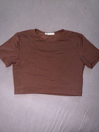 Zara Crop Top, Gr. M, Braun, ideal für den Sommer!