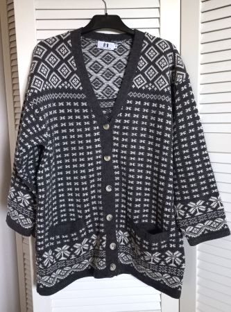 Vintage Strickjacke Grösse L, 30% Wolle, Schweden