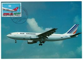 Air France A 300B2-100, Maximumkarte Flughafen Zürich 1988