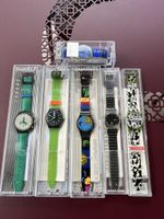 6 Vintage Swatch Uhren mit Originalboxen – inkl. Chronograph