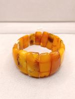 Art Deko Armband Natur Honig Bernstein Gummiband um1930jTop