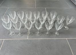 20 edle Weissweingläser, Kristall, zeitloses Design