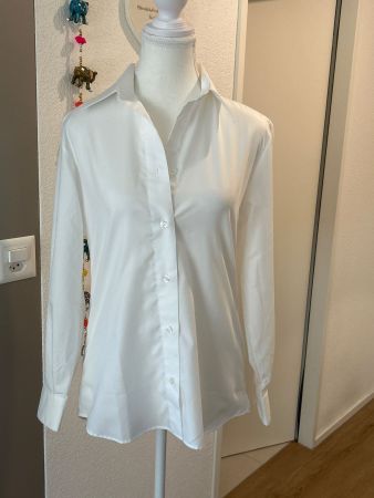 Damen Hemdbluse weiss langarm von Metzler Switzerland Gr. 32