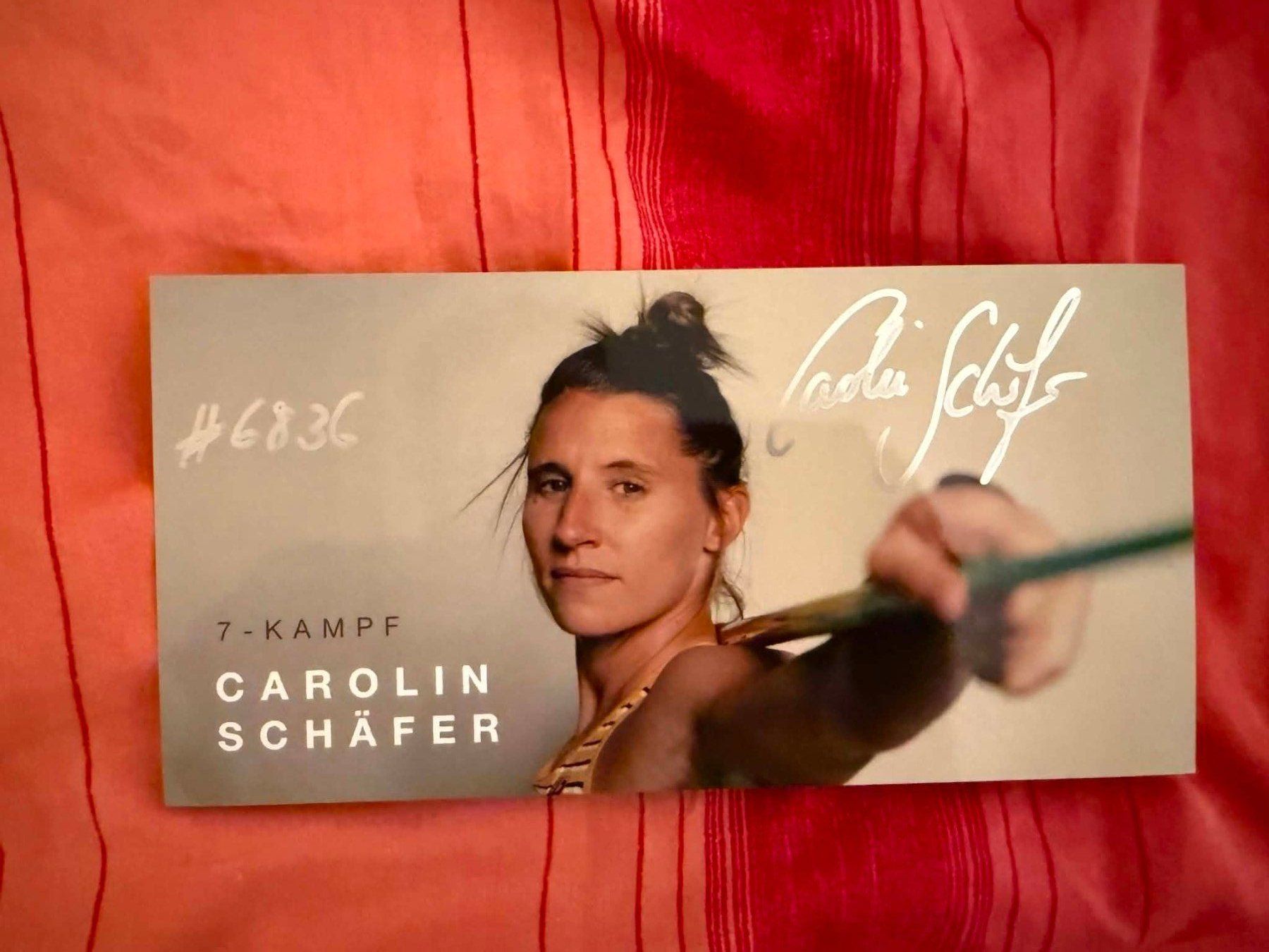 Autogramme: Autogrammkarte Carolin Schäfer 7-Kampf mit Unterschrift – Gebraucht aus Rüschlikon von andi_841