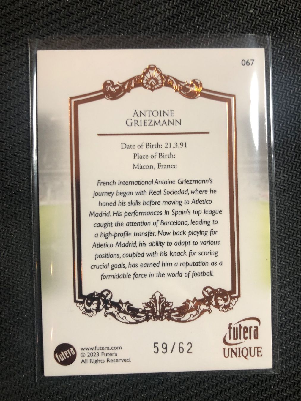 Topps Carte collezionabili: Futera Unique Antoine Griezmann 59/62 – Usato da Wangenried venduto da Garagara 1