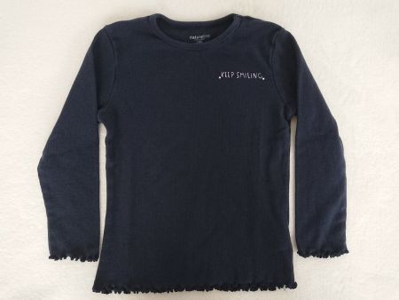 Mädchen Langarmshirt Naturaline Gr. 104 Blau 100% Baumwolle