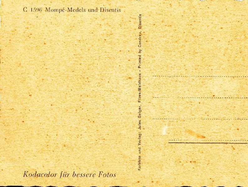 Ansichtskarten: Disentis - Mompé-Medels +c1970 – Gebraucht aus Emmenbrücke von teestube 1