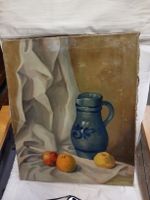 Ölgemälde Stillleben Krug und Früchte 54x60 cm gebraucht