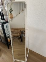 Spiegel weiss Metall Standspiegel mit Haken guter Zustand