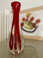 Edle Mid-Century Vase Murano Rubinrot / Klar (27.5 cm)