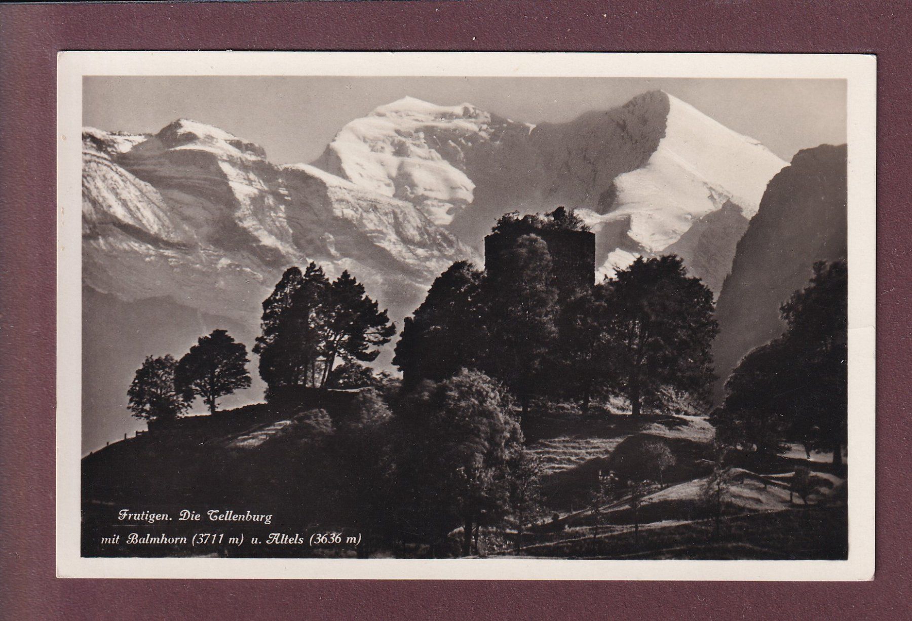 Cartoline postali: FRUTIGEN - Tellenburg - Balmhorn - Altels – Usato da Pully venduto da nicecards