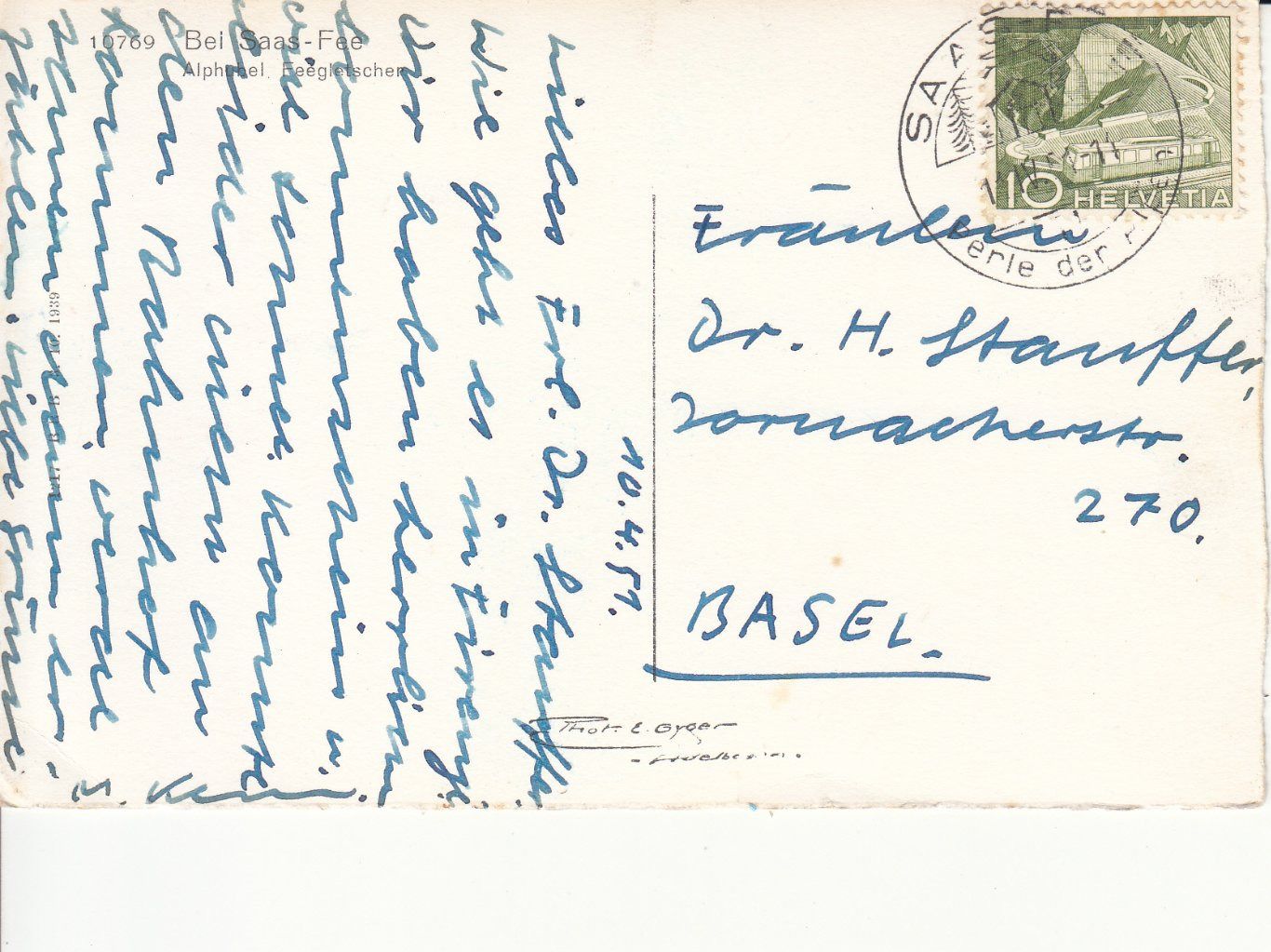 Cartoline postali: Alphubel 1951 – Usato da Bürglen TG venduto da StampGraf 1