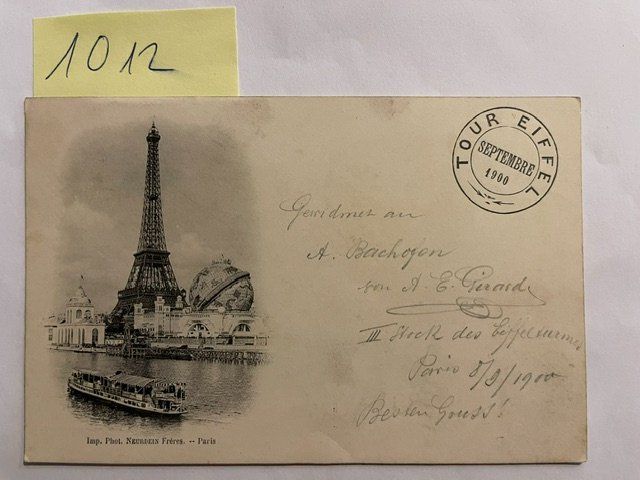 Cartoline postali: Alte Ansichtskarte Eiffelturm Paris, 1900 – Usato da Niederwil AG venduto da dahu75