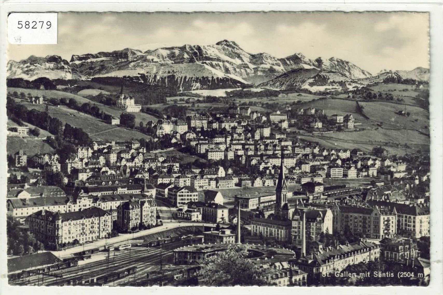 Cartoline postali: St. Gallen mit Säntis – Usato da Ettingen venduto da Kartenplanet