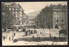 Genève, La rue du Mont-Blanc, Strassenb