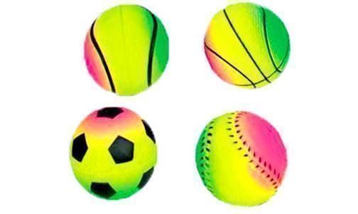 Giocattoli: 4 x Moosgummiball Regenbogenfarbig – Nuovo e nell'imballaggio originale da Schübelbach venduto da Bemafaja