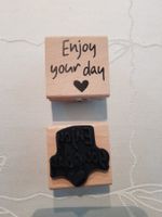 Artoz Holzstempel Enjoy your day 4cm Material Buche Neu!