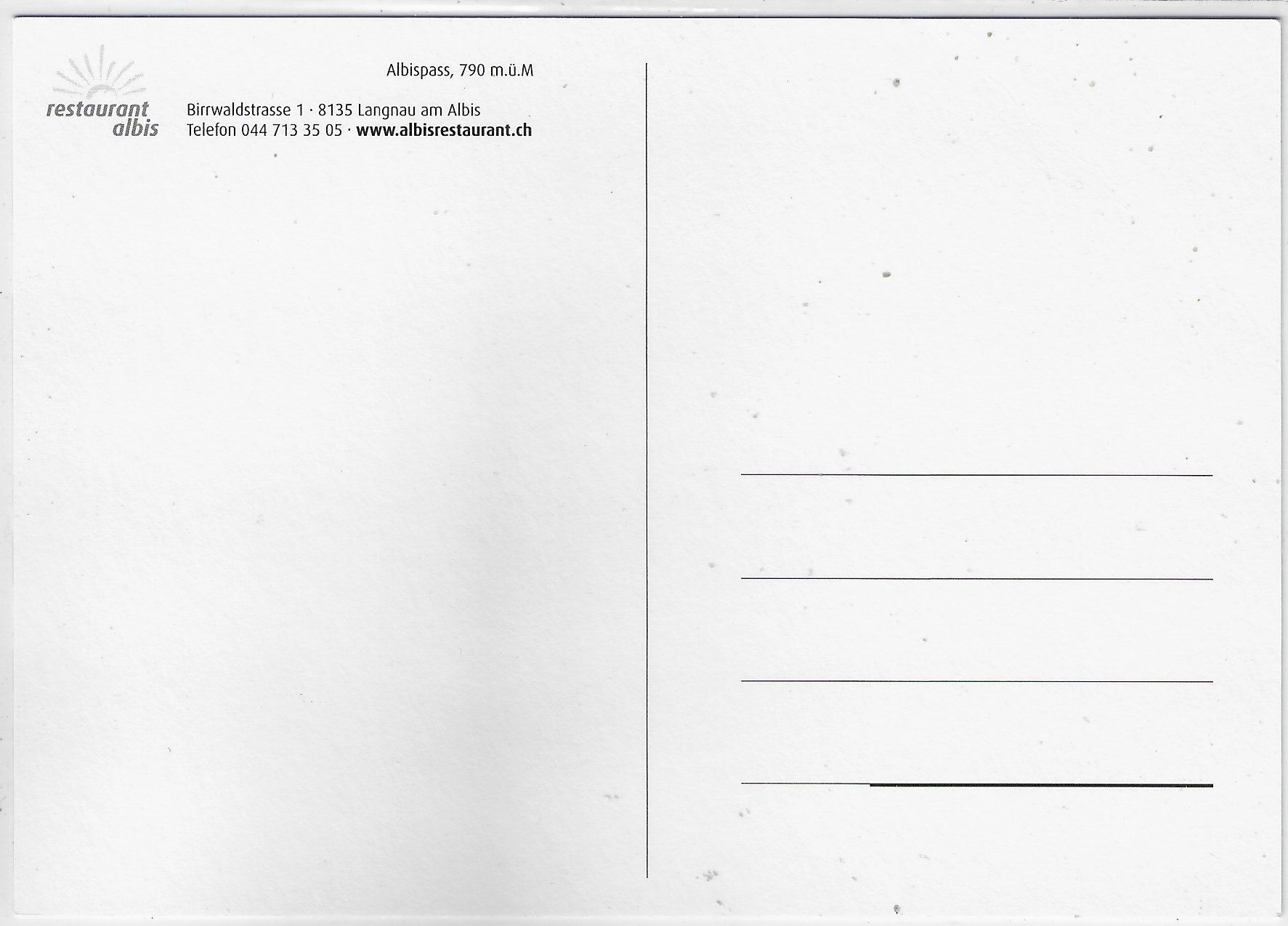 Cartoline postali: Restaurant Albis - Langnau am Albis – Usato da Ettingen venduto da Kartenplanet 1