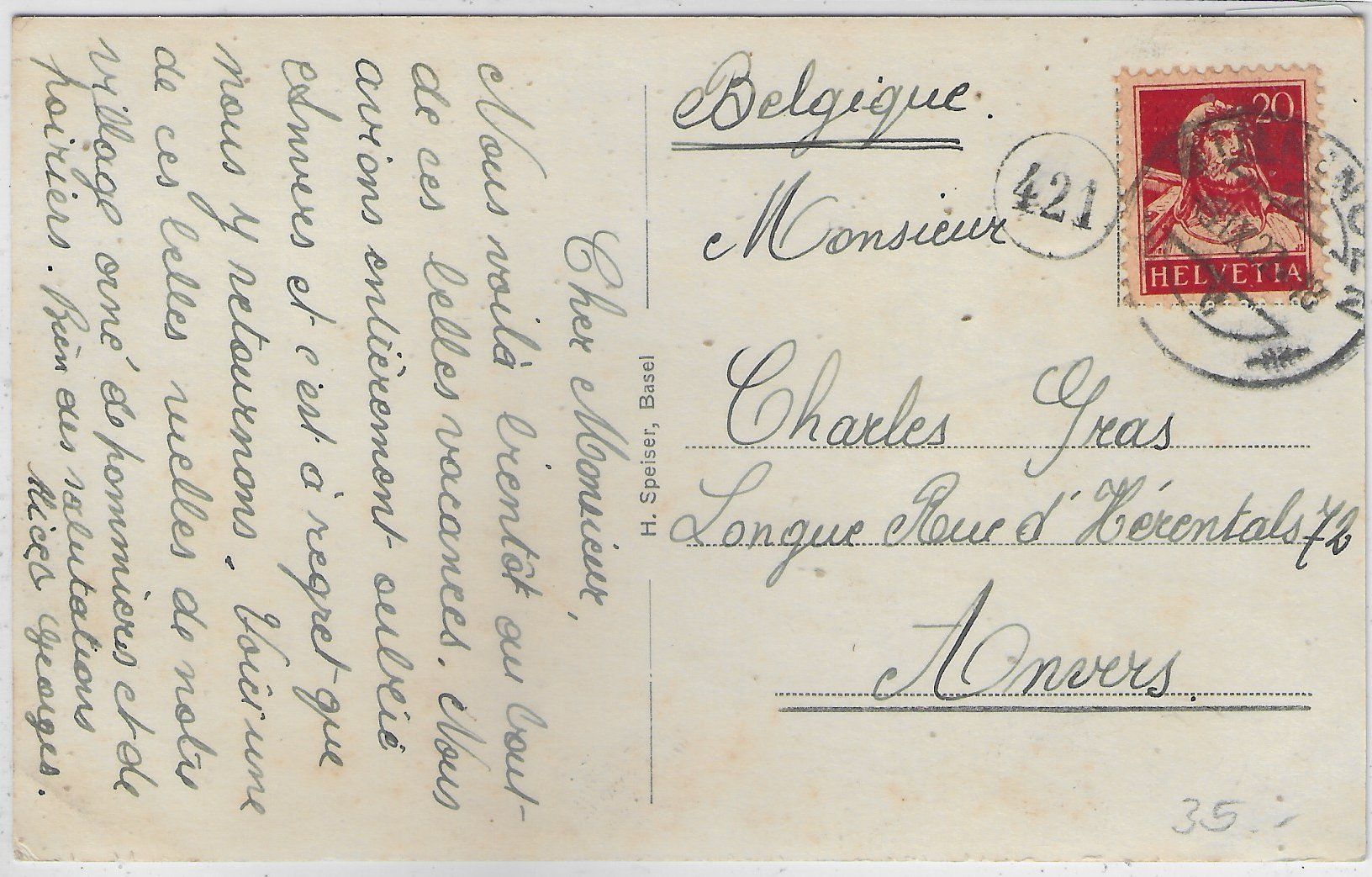 Cartoline postali: Binningen - Schulgasse - animee belebt – Usato da Ettingen venduto da Kartenplanet 1