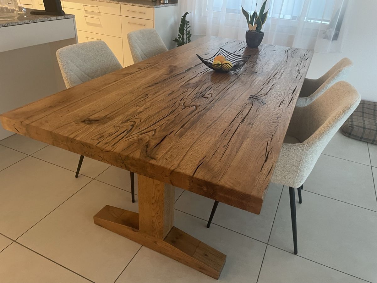 Tavoli: Esstisch aus massiver Sumpfeiche - 220x100cm – Usato da Marthalen venduto da H1tsch 2