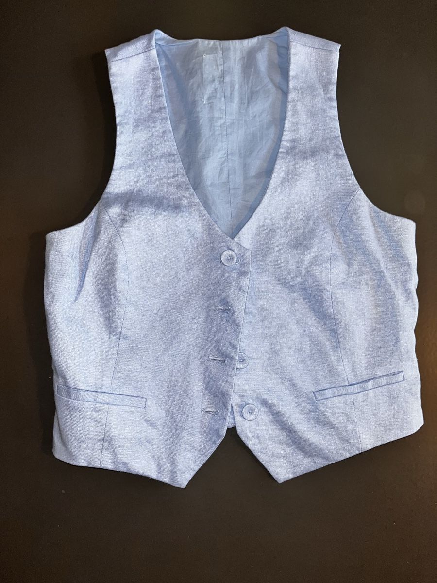 Mango Gilet & Giacche senza maniche: Gilet Mango blau Leinen – Nuovo (secondo la descrizione) da Küssnacht am Rigi venduto da lus_g9xw